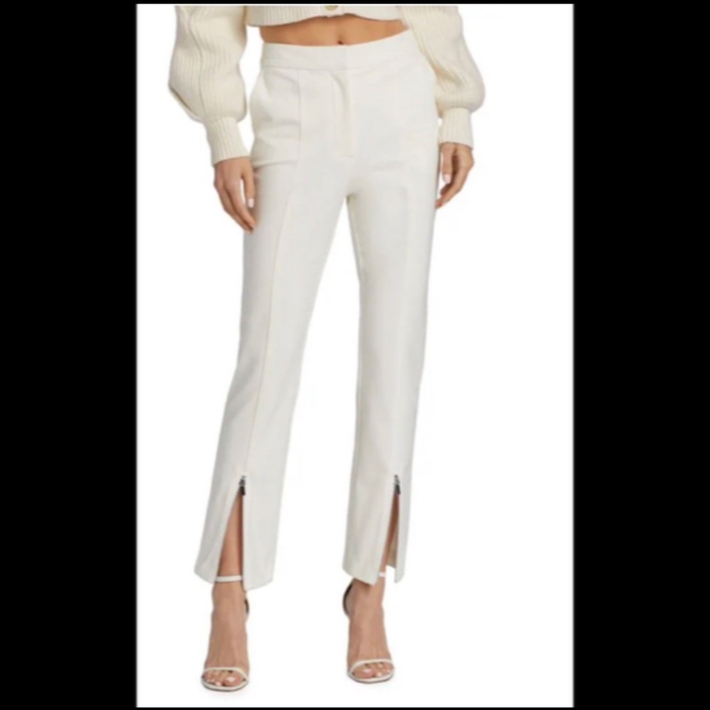 Derek Lam 10 Crosby Van Zip Cuff Cropped Pants Soft White Size 8